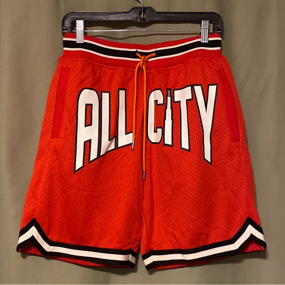 Just Don (JD) Mesh Basketball Shorts ALL CITY Red Size Small NWT